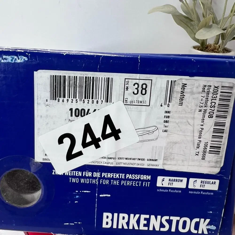 Birkenstock Ponca Slip On Flats Shoes Red Women’s 7 EU 38 NWB Narrow Fit